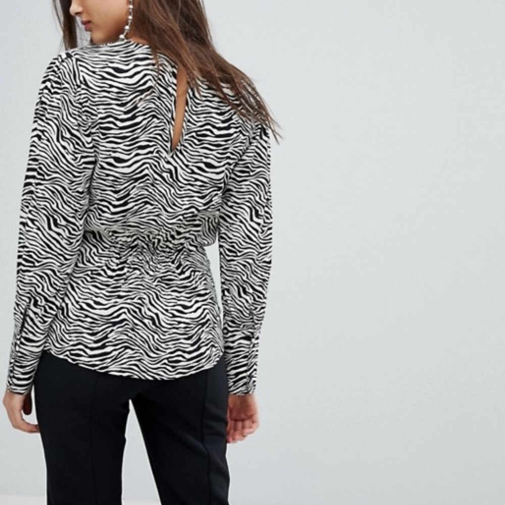 Zebra animal print blouse